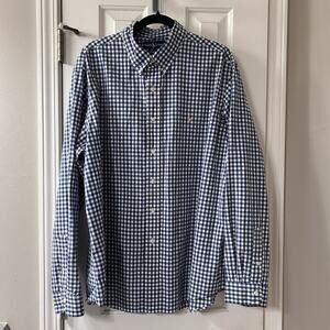Ralph Lauren Blue/white Check Button Down Long Sleeve